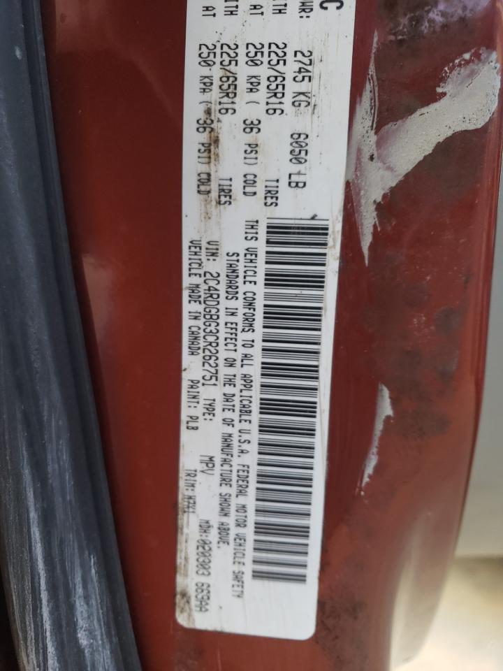 Photo 10 from auction – 2012 DODGE GRAND CARA with VIN 2C4RDGBG3CR262751