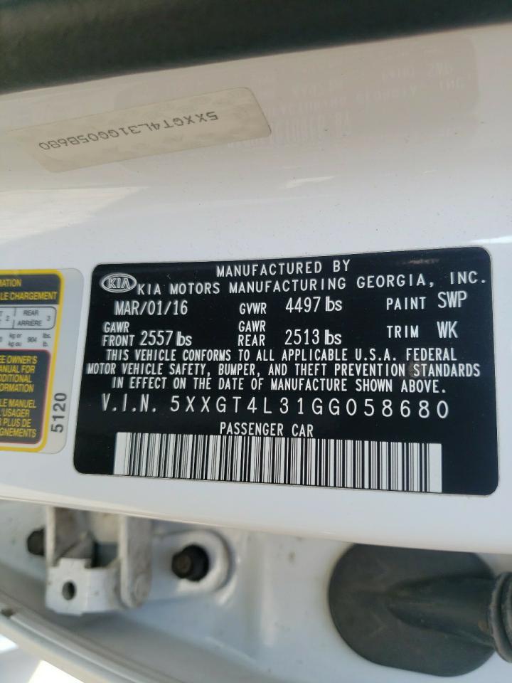 Photo 10 from auction – 2016 KIA OPTIMA LX with VIN 5XXGT4L31GG058680