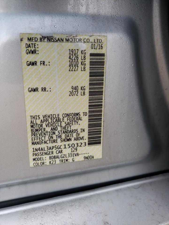 Foto 10 de la subasta – 2016 NISSAN ALTIMA 2.5 con VIN 1N4AL3AP5GC150323