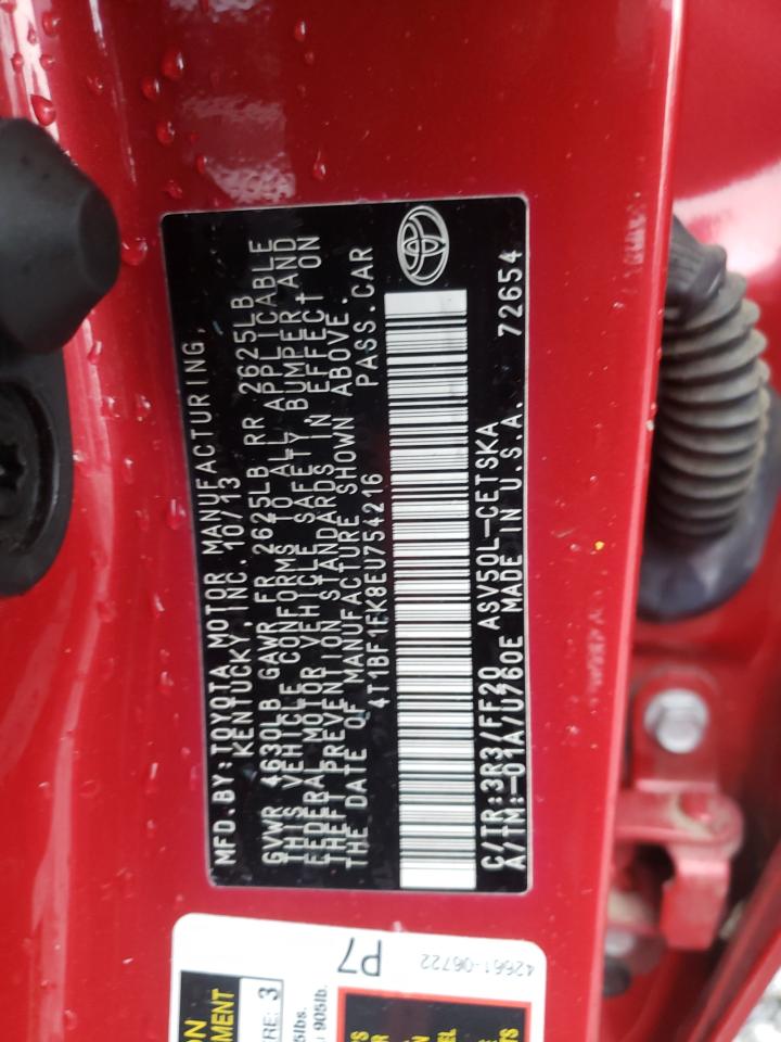 Photo 10 from auction – 2014 TOYOTA CAMRY L with VIN 4T1BF1FK8EU754216