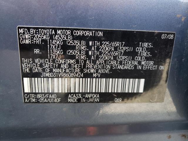 Photo 10 from auction – 2008 TOYOTA RAV4 LIMIT with VIN JTMBD31V986089424
