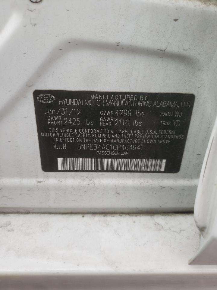 Photo 10 from auction – 2012 HYUNDAI SONATA GLS with VIN 5NPEB4AC1CH464941