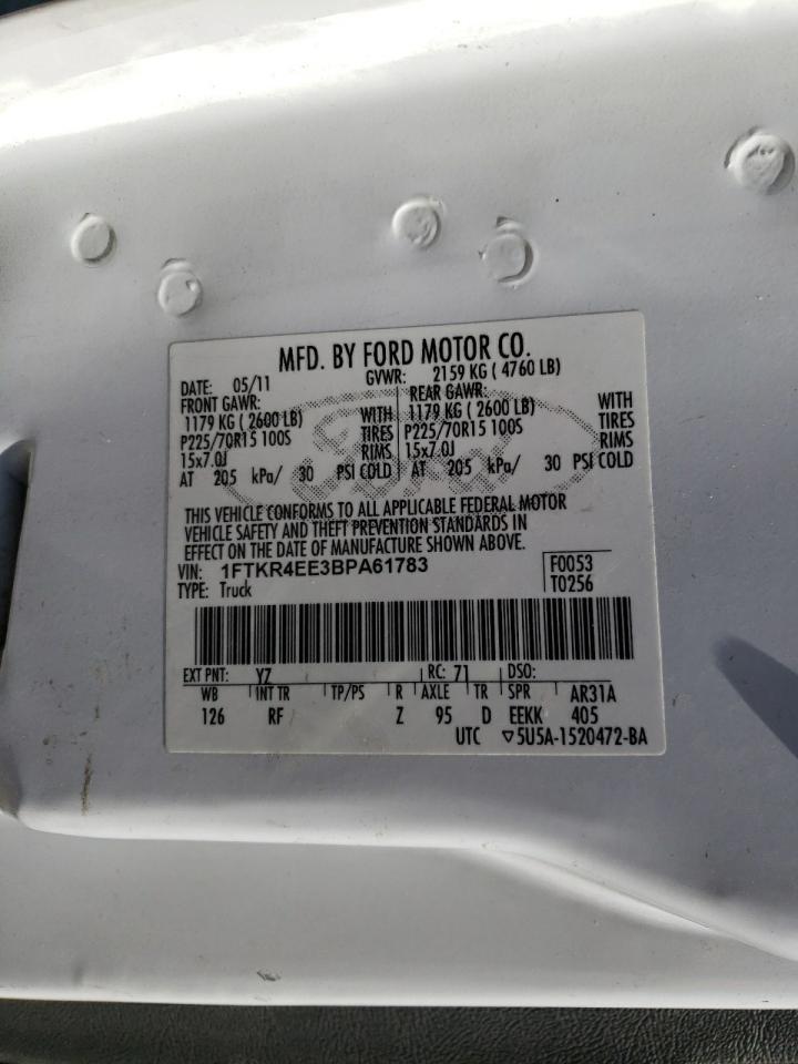 Photo 10 from auction – 2011 FORD RANGER SUP with VIN 1FTKR4EE3BPA61783