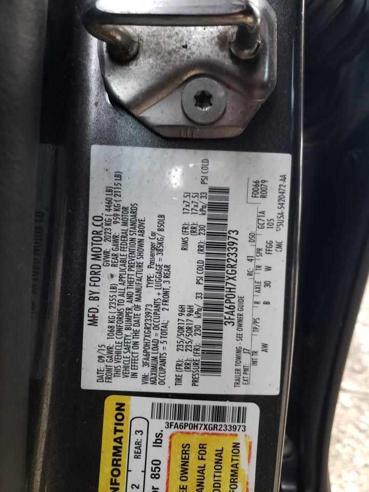Photo 10 from auction – 2016 FORD FUSION SE with VIN 3FA6P0H7XGR233973