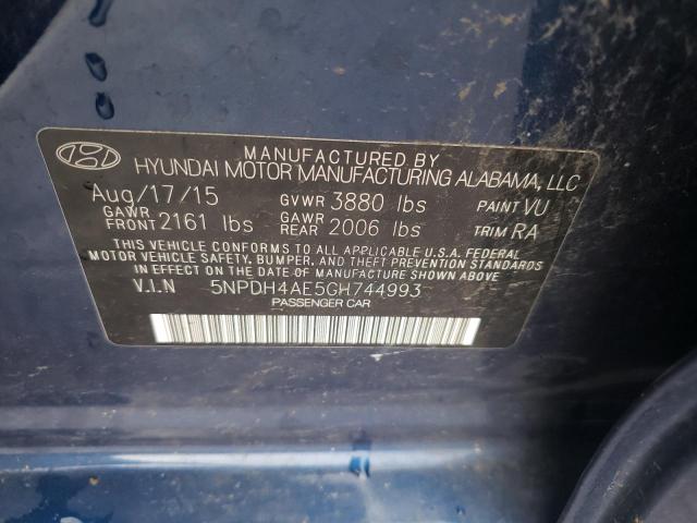 Photo 10 from auction – 2016 HYUNDAI ELANTRA SE with VIN 5NPDH4AE5GH744993