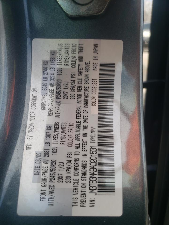 Photo 10 from auction – 2010 MAZDA CX-9 with VIN JM3TB3MA9A0201531
