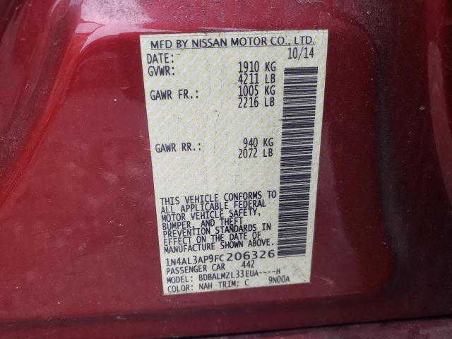 Photo 10 from auction – 2015 NISSAN ALTIMA 2.5 with VIN 1N4AL3AP9FC206326