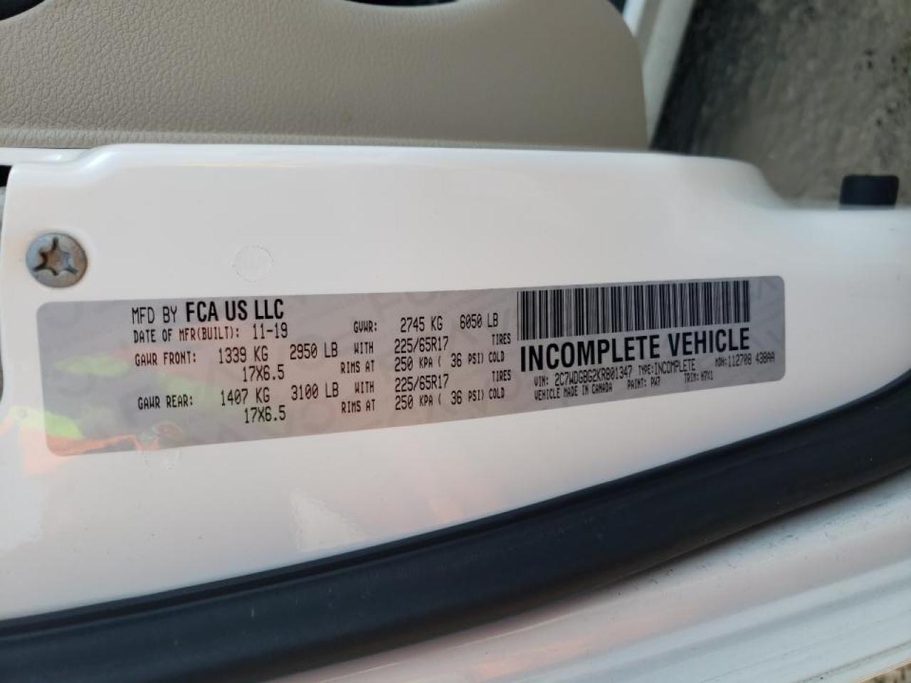 Photo 10 from auction – 2019 DODGE GRAND CARA with VIN 2C7WDGBG2KR801347