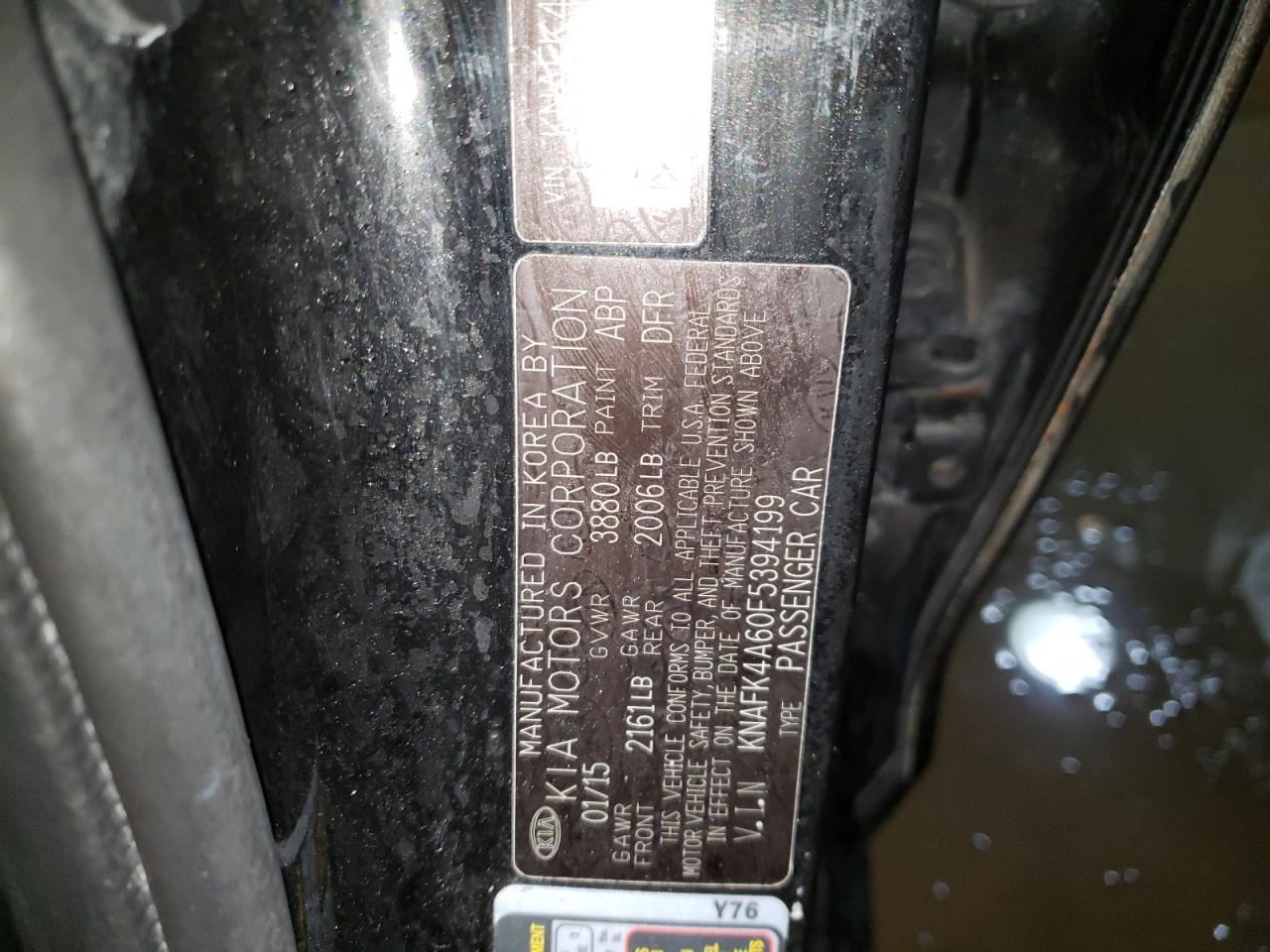 Photo 10 from auction – 2015 KIA FORTE LX with VIN KNAFK4A60F5394199