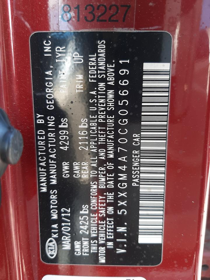 Photo 10 from auction – 2012 KIA OPTIMA LX with VIN 5XXGM4A70CG056691