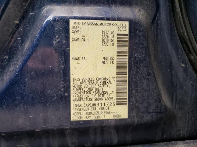 Photo 10 from auction – 2017 NISSAN ALTIMA 2.5 with VIN 1N4AL3AP1HN311725