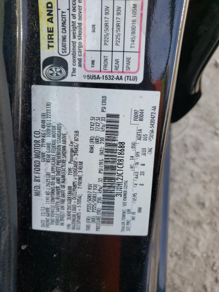 Photo 10 from auction – 2012 LINCOLN MKZ with VIN 3LNHL2JC1CR818688