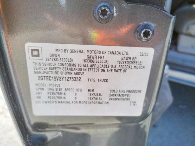 Photo 10 from auction – 2000 GMC NEW SIERRA with VIN 2GTEC19V3Y1275332