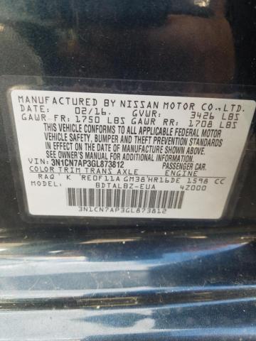 Photo 10 from auction – 2016 NISSAN VERSA S with VIN 3N1CN7AP3GL873812