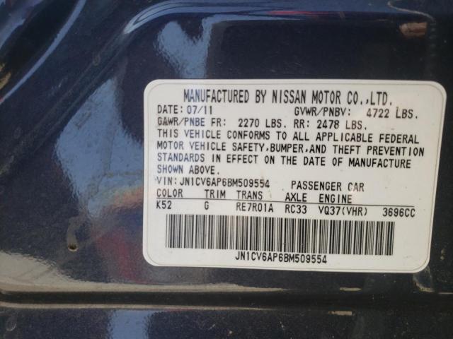 Photo 10 from auction – 2011 INFINITI G37 BASE with VIN JN1CV6AP6BM509554