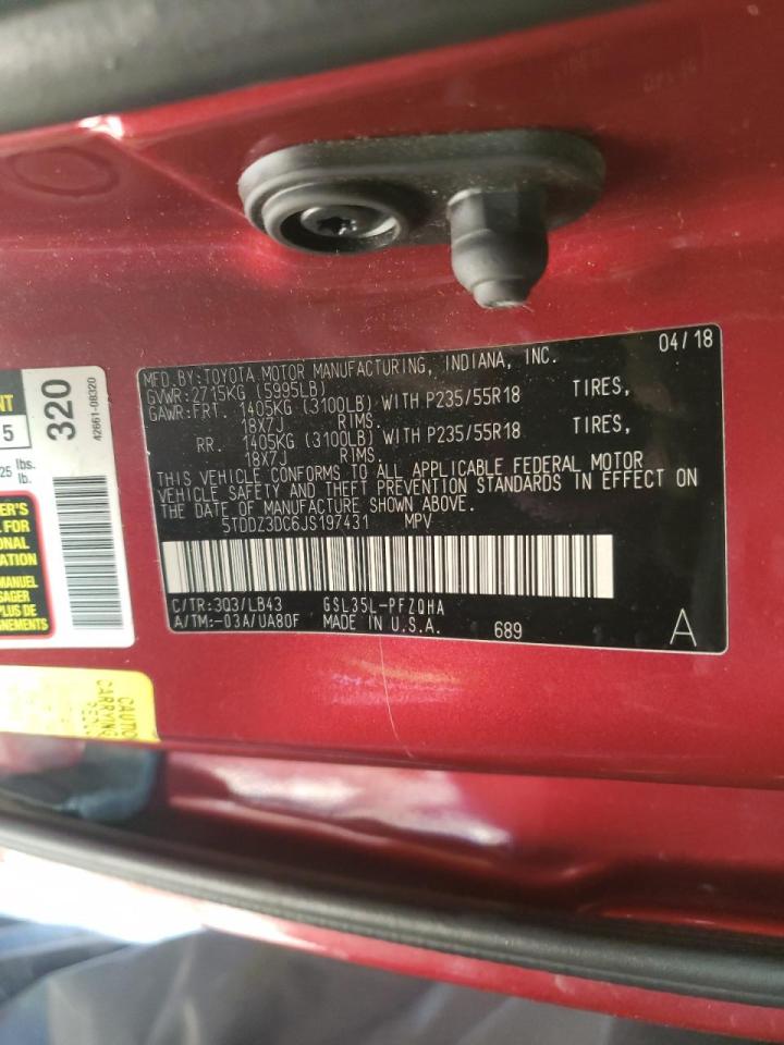 Photo 10 from auction – 2018 TOYOTA SIENNA XLE with VIN 5TDDZ3DC6JS197431