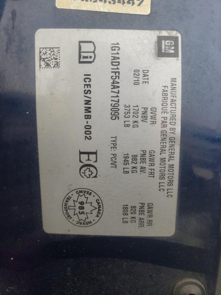 Photo 10 from auction – 2010 CHEVROLET COBALT 1LT with VIN 1G1AD1F54A7179095