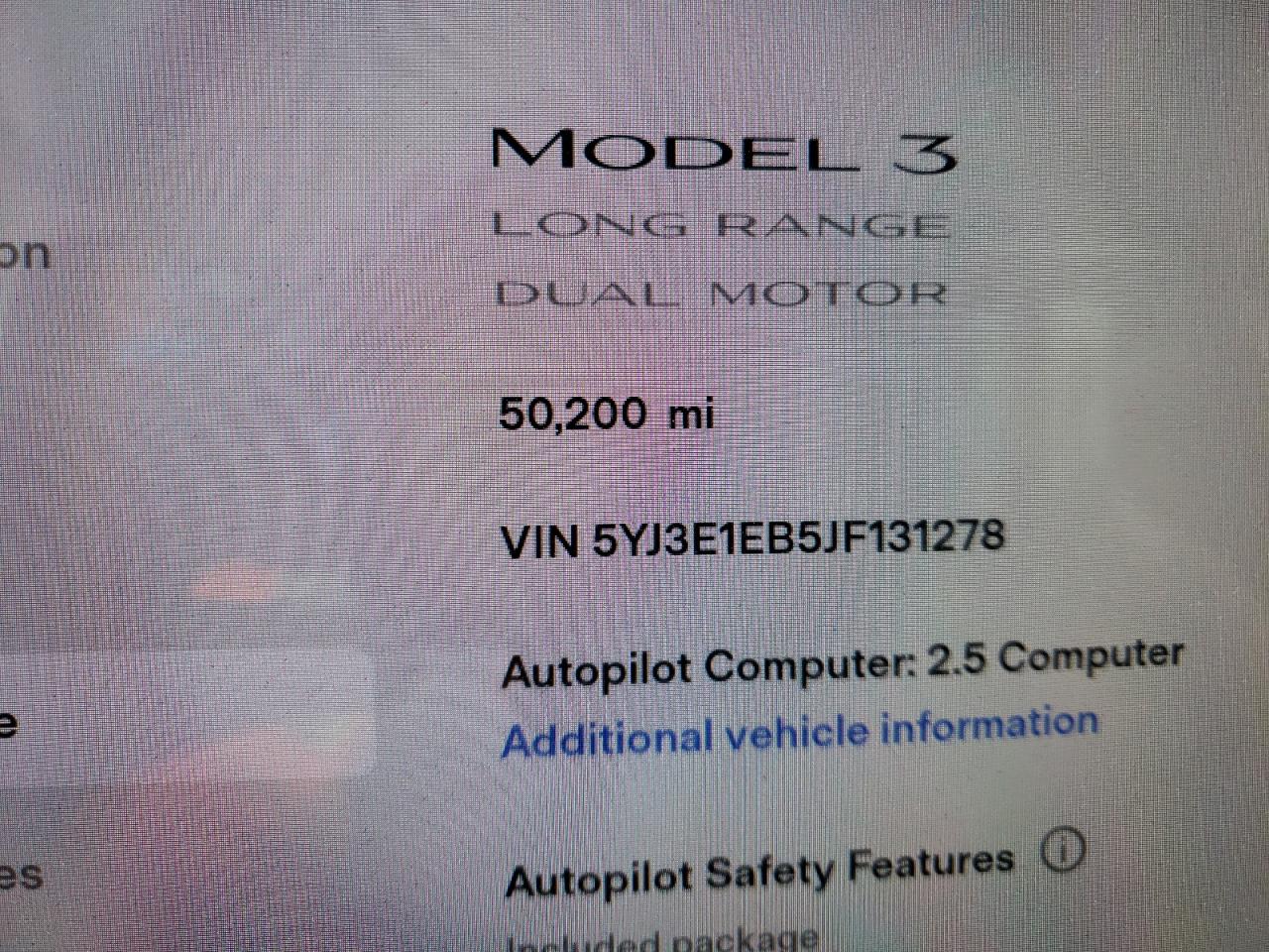 Photo 8 from auction – 2018 TESLA MODEL 3 with VIN 5YJ3E1EB5JF131278