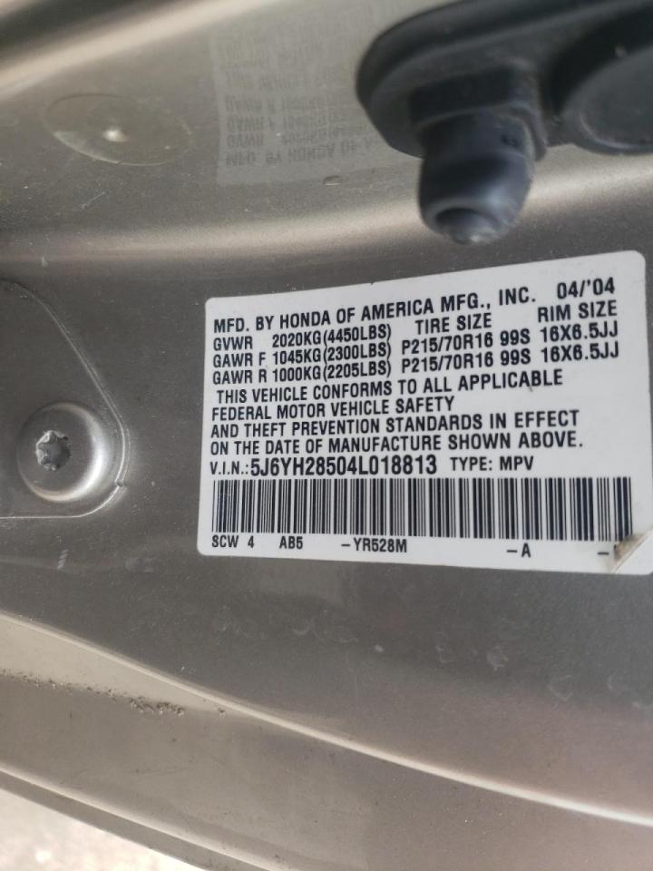 Photo 10 from auction – 2004 HONDA ELEMENT EX with VIN 5J6YH28504L018813