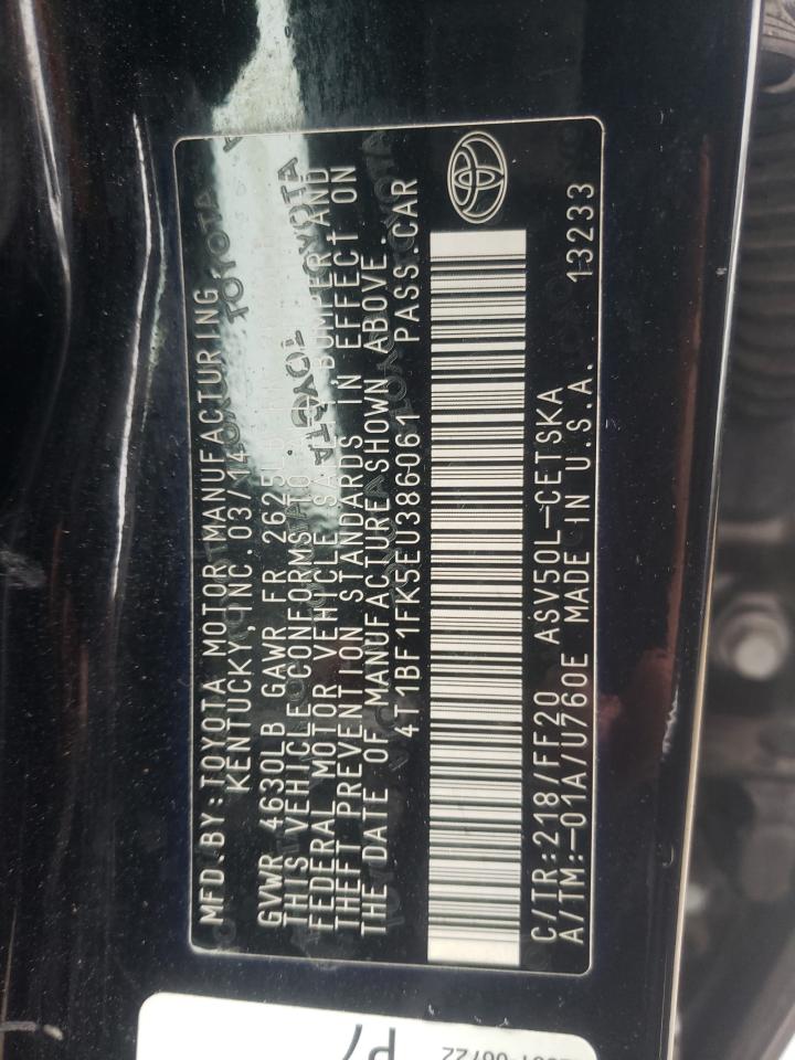 Photo 10 from auction – 2014 TOYOTA CAMRY L with VIN 4T1BF1FK5EU386061