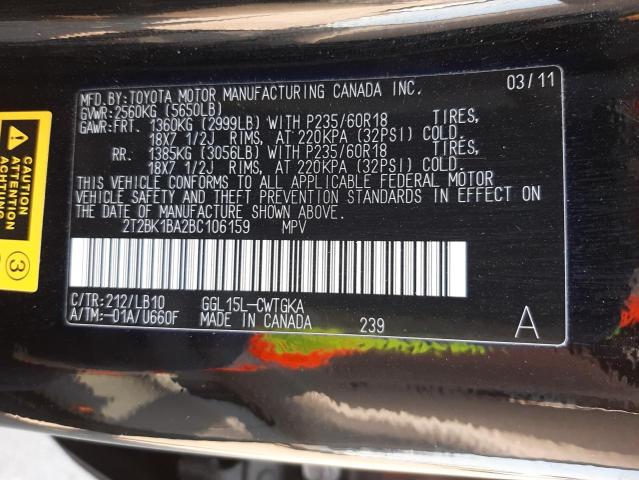 Photo 10 from auction – 2011 LEXUS RX 350 with VIN 2T2BK1BA2BC106159