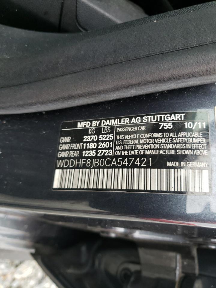 Photo 10 from auction – 2012 MERCEDES-BENZ E 350 4MAT with VIN WDDHF8JB0CA547421
