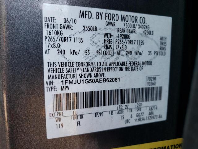 Photo 10 from auction – 2010 FORD EXPEDITION with VIN 1FMJU1G50AEB62081