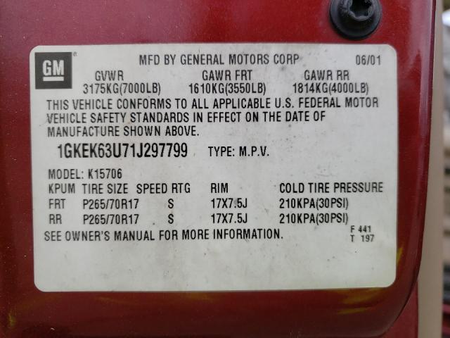 Photo 10 from auction – 2001 GMC DENALI with VIN 1GKEK63U71J297799
