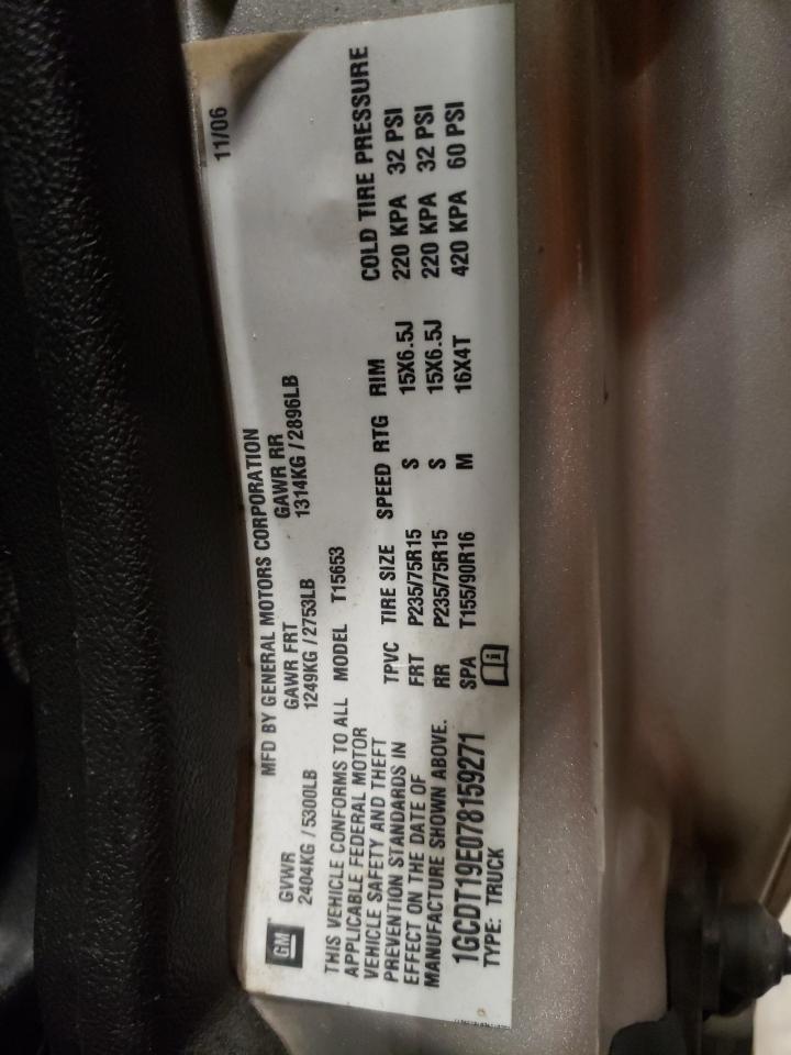 Photo 10 from auction – 2007 CHEVROLET COLORADO with VIN 1GCDT19E078159271