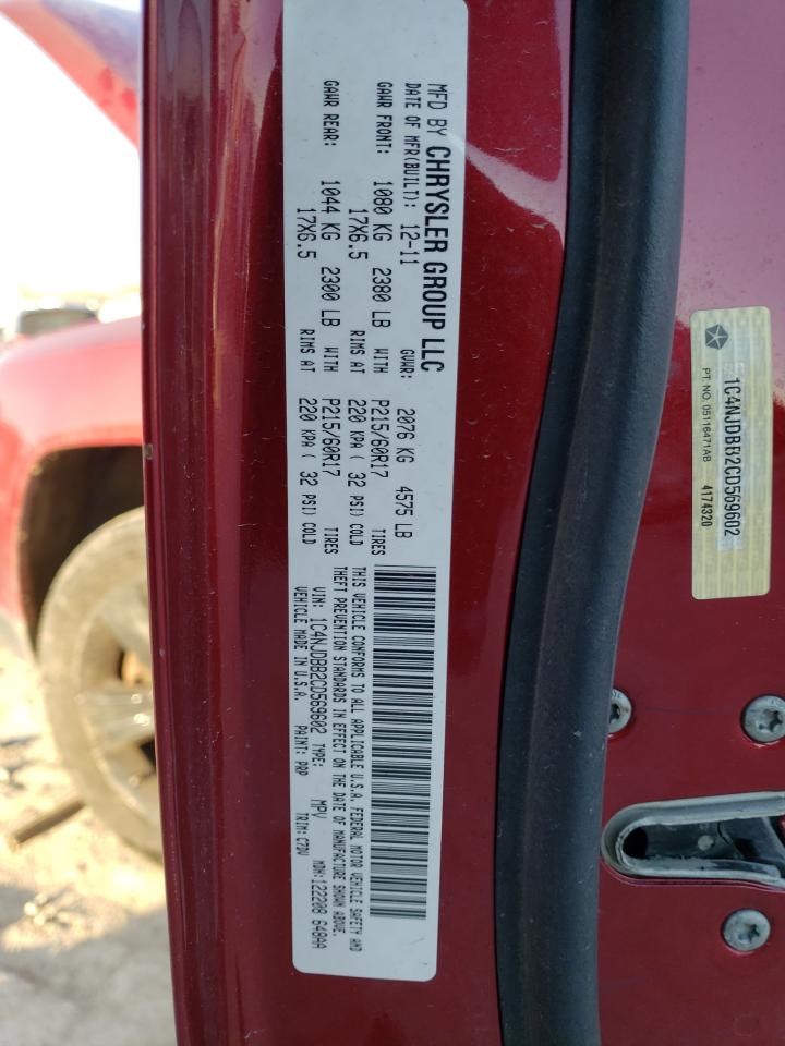 Photo 10 from auction – 2012 JEEP COMPASS SP with VIN 1C4NJDBB2CD569602