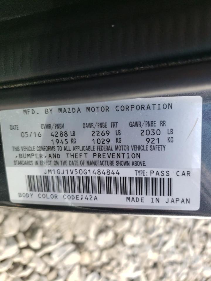 Photo 10 from auction – 2016 MAZDA 6 TOURING with VIN JM1GJ1V50G1484844