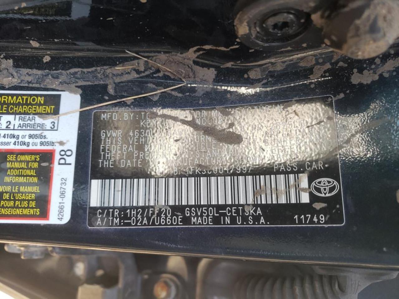 Photo 10 from auction – 2012 TOYOTA CAMRY SE with VIN 4T1BK1FK3CU017997