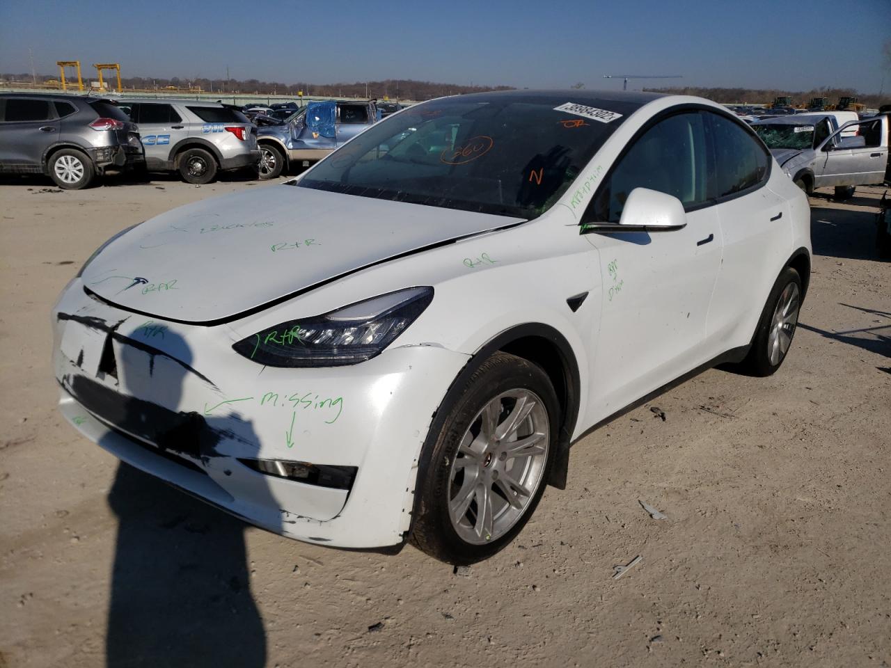 Photo 2 from auction – 2021 TESLA MODEL Y with VIN 5YJYGDEE9MF185263