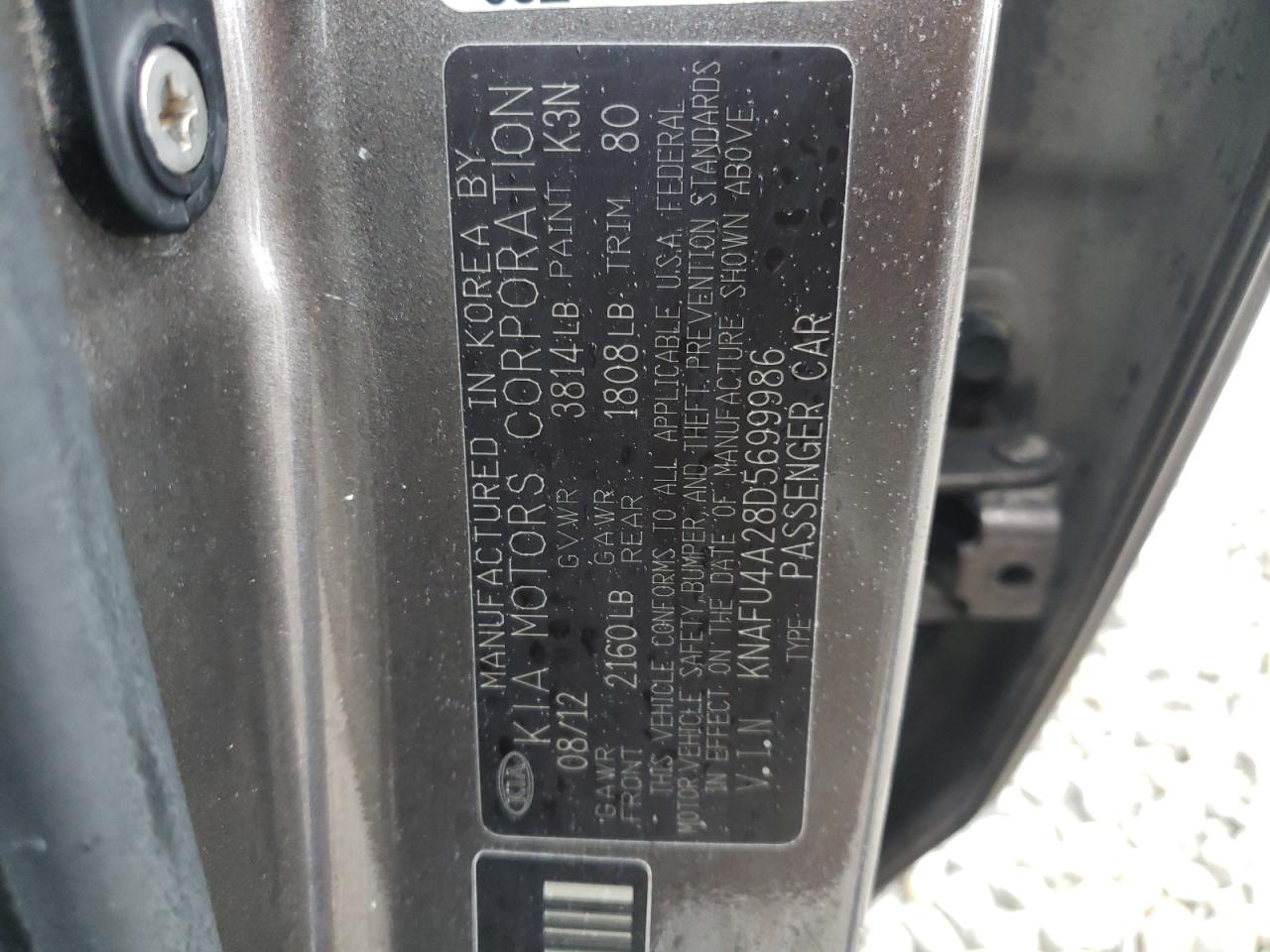 Photo 10 from auction – 2013 KIA FORTE EX with VIN KNAFU4A28D5699986