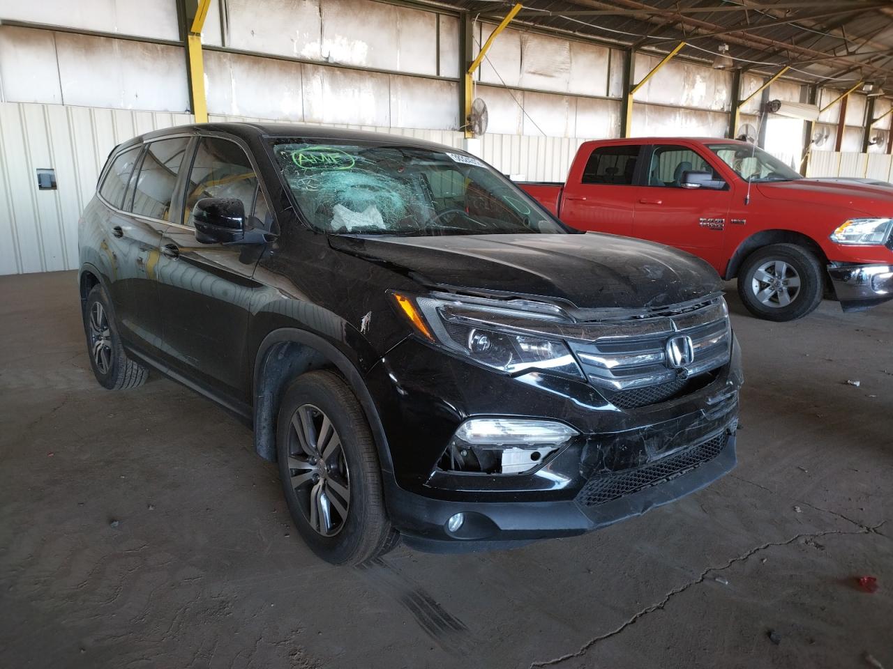 HONDA PILOT EX 2016 with VIN 5FNYF5H37GB007102 - Photo from auction