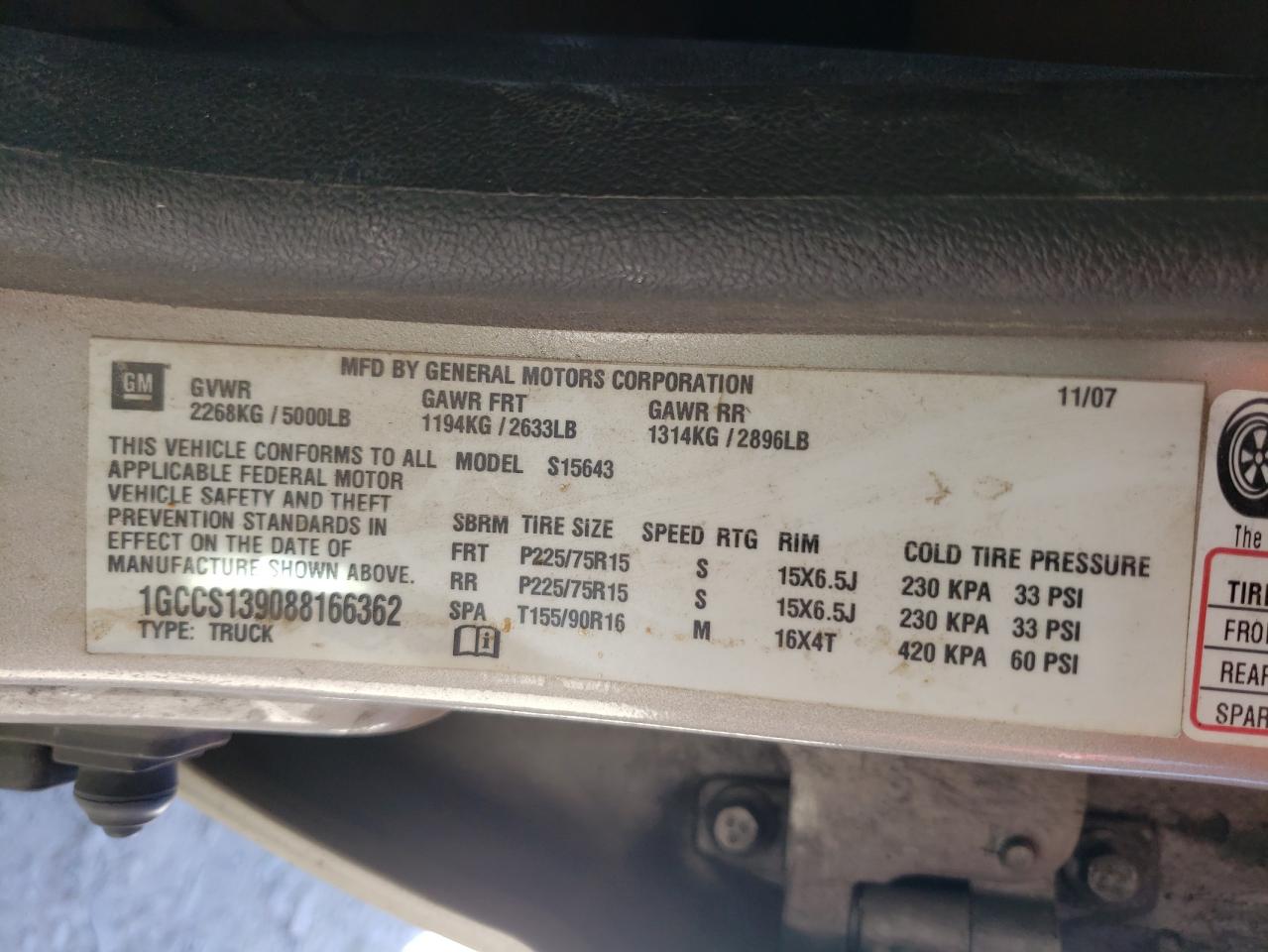 Photo 10 from auction – 2008 CHEVROLET COLORADO with VIN 1GCCS139088166362