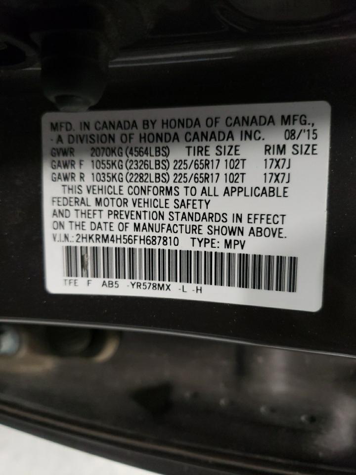 Photo 10 from auction – 2015 HONDA CR-V EX with VIN 2HKRM4H56FH687810