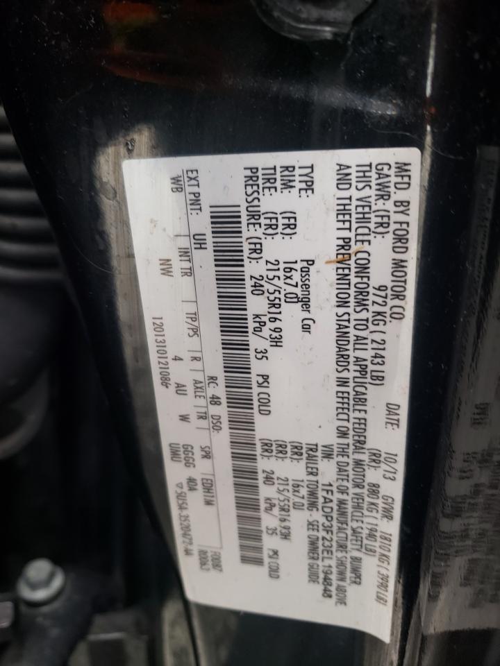 Photo 10 from auction – 2014 FORD FOCUS SE with VIN 1FADP3F23EL194848