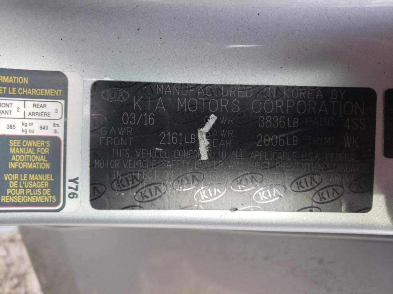 Photo 10 from auction – 2016 KIA FORTE LX with VIN KNAFK4A6XG5613428