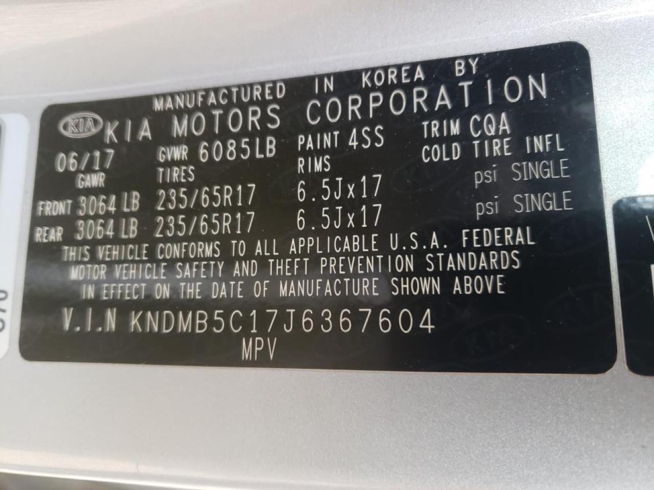 Photo 10 from auction – 2018 KIA SEDONA LX with VIN KNDMB5C17J6367604