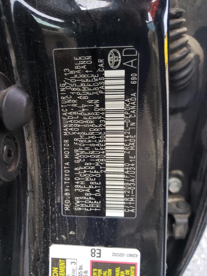 Photo 10 from auction – 2013 TOYOTA COROLLA with VIN 2T1BU4EE5DC123748