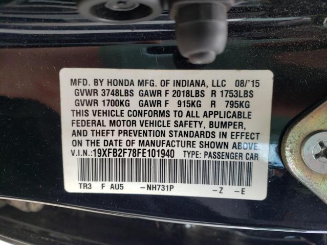 Photo 10 from auction – 2015 HONDA CIVIC SE with VIN 19XFB2F78FE101940