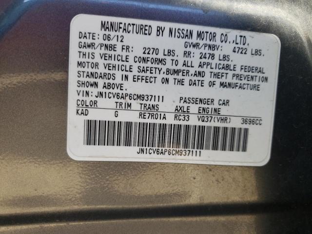 Photo 10 from auction – 2012 INFINITI G37 BASE with VIN JN1CV6AP6CM937111