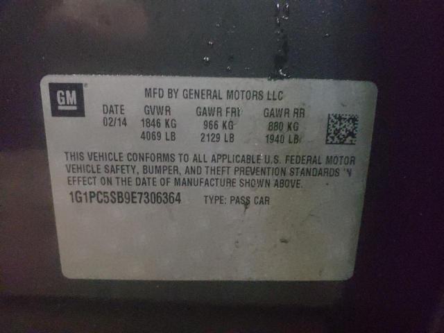 Photo 10 from auction – 2014 CHEVROLET CRUZE LT with VIN 1G1PC5SB9E7306364