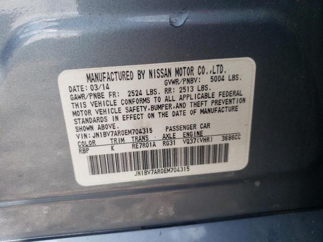 Photo 10 from auction – 2014 INFINITI Q50 BASE with VIN JN1BV7AR0EM704315