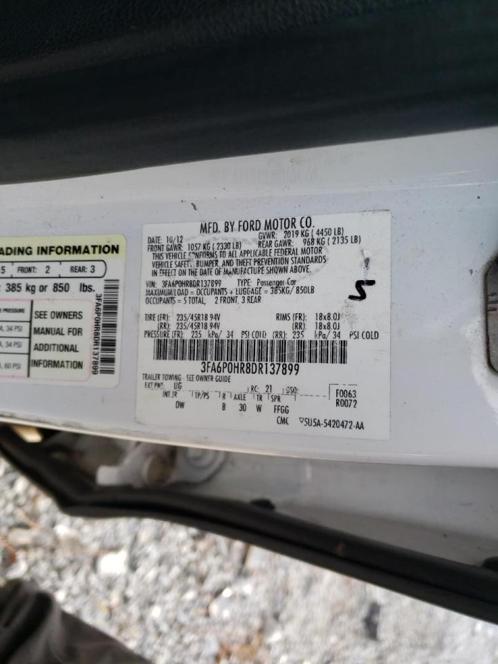 Photo 10 from auction – 2013 FORD FUSION SE with VIN 3FA6P0HR8DR137899
