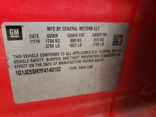 Photo 10 from auction – 2015 CHEVROLET SONIC LT with VIN 1G1JC5SH7F4140102