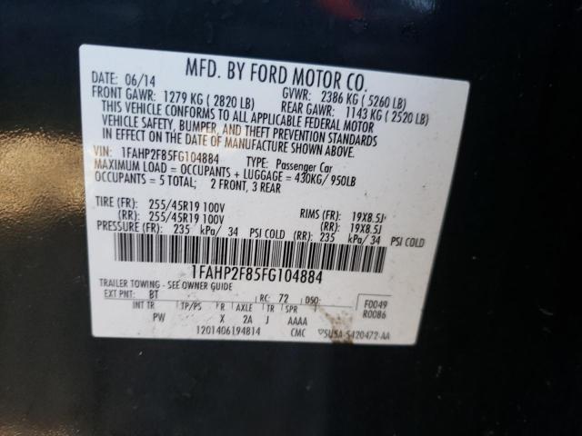 Photo 10 from auction – 2015 FORD TAURUS LIM with VIN 1FAHP2F85FG104884