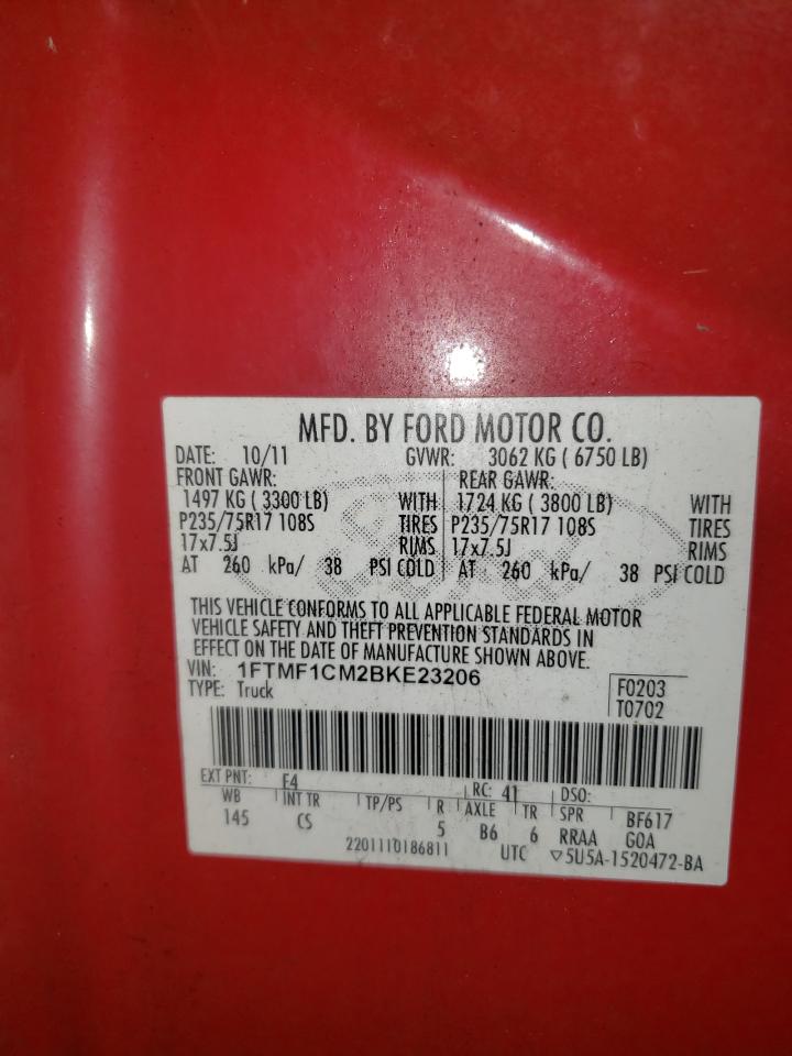 Photo 10 from auction – 2011 FORD F150 with VIN 1FTMF1CM2BKE23206