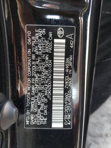 Photo 10 from auction – 2010 TOYOTA PRIUS with VIN JTDKN3DU7A0161004
